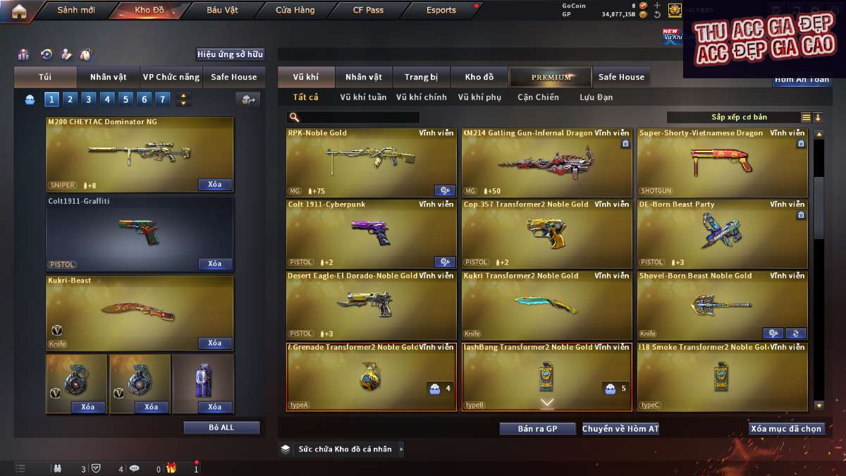 shop acc cf uy tin gia re